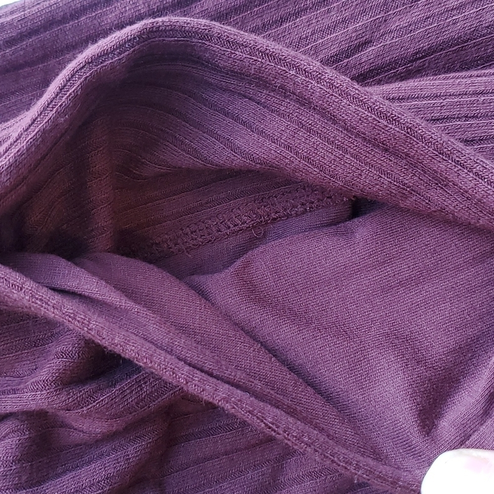 n: Philanthropy Space Cherry Maroon Ribbed Wide Leg Reign Pants M NWT - Picture 7 of 8